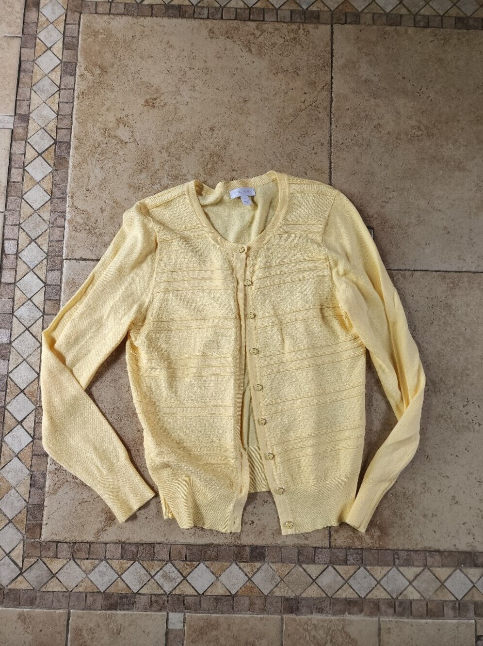 Charter Club Pale Yellow Knit Cardigan